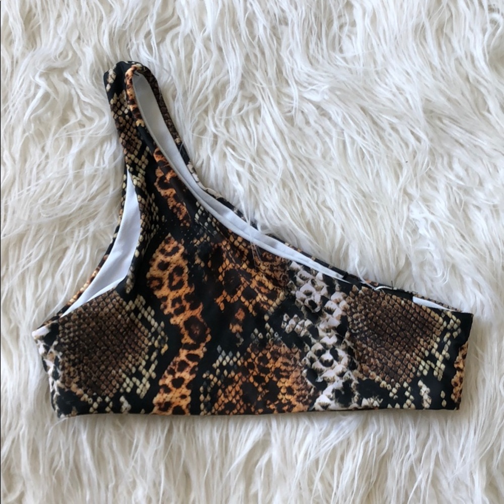 Snake print bikini top